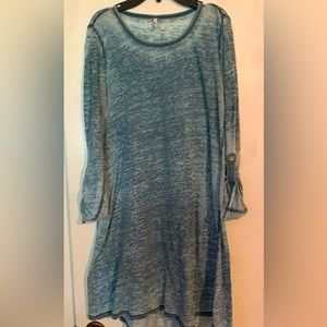 Z Supply Faded Blue Long Sleeve T-Shirt Dress - Adult Small - Like New